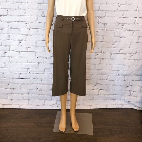 CATO, Boho olive green cropped khaki pants - Picture 4 of 12
